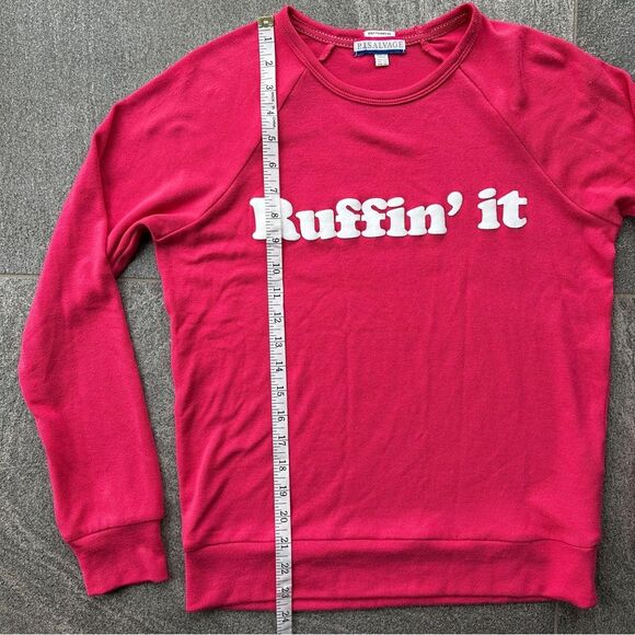 EUC PJ Salvage 'Ruffin it' Soft Lightweight Long Sleeve Sweatshirt in Pink XS - Picture 14 of 16